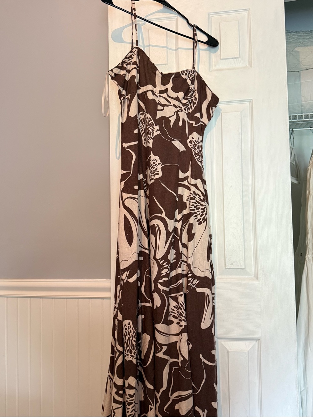 Joie Brown and Cream Floral Maxi Dress